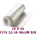 24” x 33” Liner - CLEAR, 8 mic, 12-16 GALLON – (20/50 ROLLS) 1000/CS | 24X3308NAT