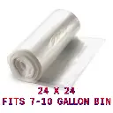 24” x 24” Liner - CLEAR, 6 mic, 7-10 GALLON – (20/50 ROLLS) 1000/CS | RH624N