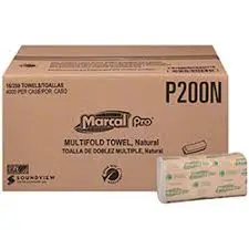 Marcal® Multifold Paper Towels, 1-Ply, Brown, 4000 Towels | P200N