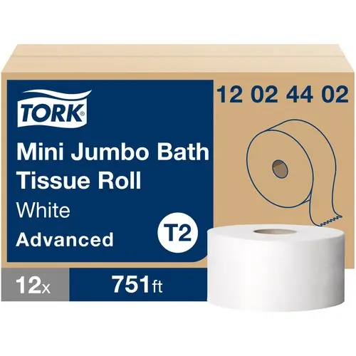 Tork Advanced Mini Jumbo Bath Tissue Roll, 2-Ply | 12024402