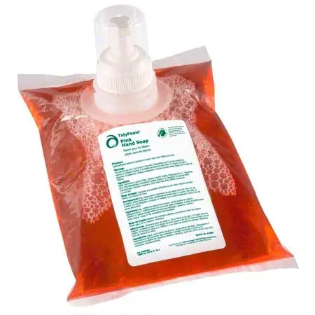 TidyFoam® Pink Hand Soap – W/ Aloe Tropical Fragrance, Fits1000 mL Wall Mount Dispensers – 6/cs | A7800F 